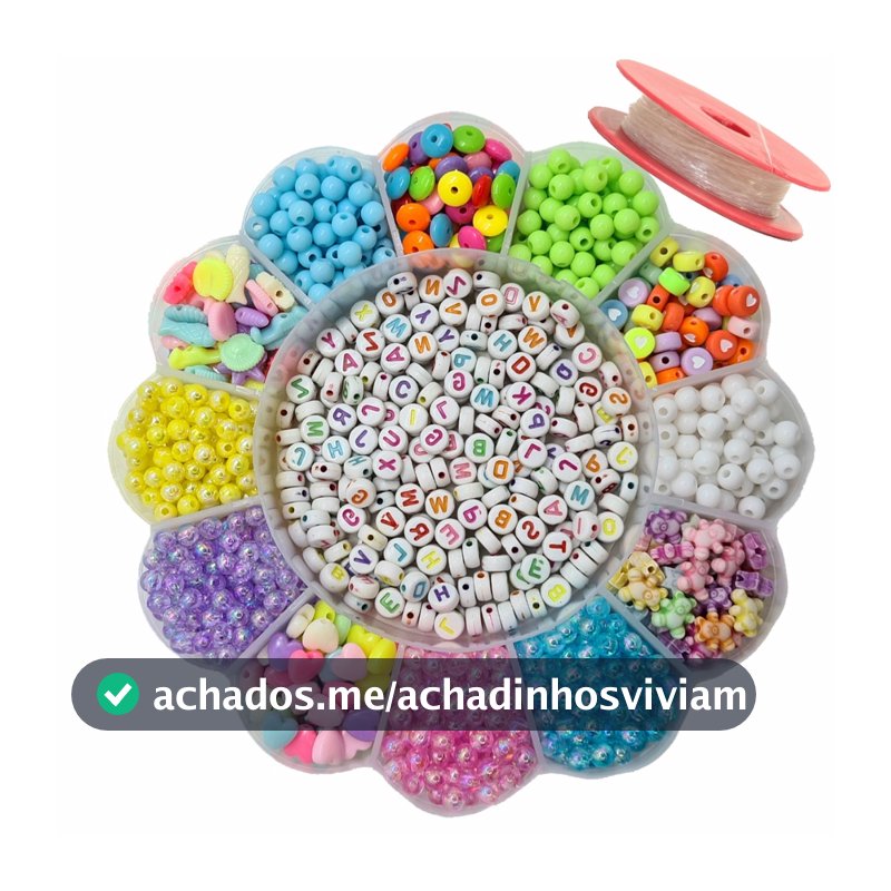 Maleta Infantil Florzinha + Silicone Miçangas de fazer Pulseiras Miçangas Colares Crianca