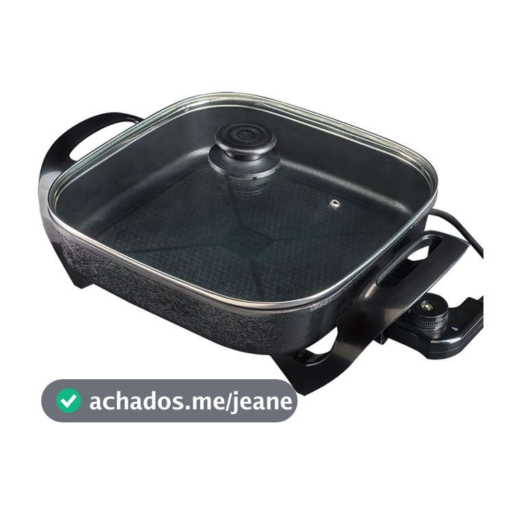 Panela Eletrica Mangiare Agratto 4,6 Litros Preta Quadrada 127v ou 220v 1500w Casa Cozinha Pratica