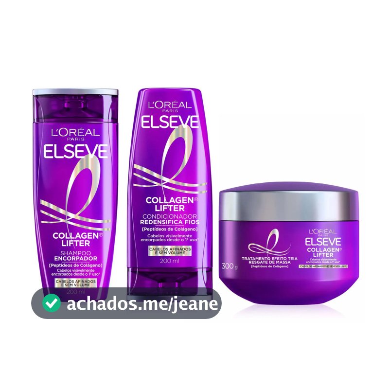 KIT ELSEVE COLÁGENO LIFTER SHAMPOO + COND + MÁSCARA - LANÇAMENTO