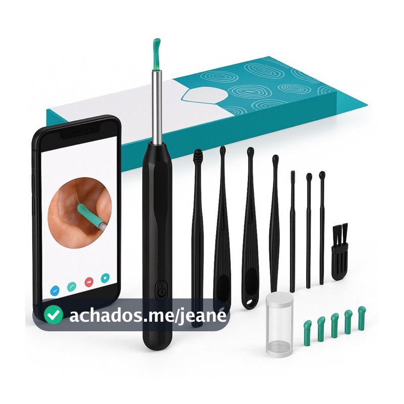 Limpador de Ouvido Otoscópio NE3 com Câmera Removedor de Cera Limpeza Wireless