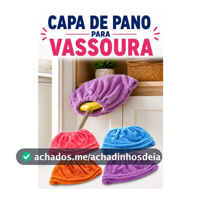 1, 2 ou 4 Capa De Pano Para Vassoura E Rodo Reutilizável De Microfibra Original Limpeza