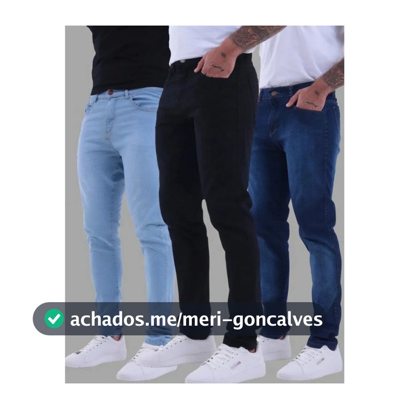 Kit 3 Calças Jeans Masculina Super Skinny Com Elastano