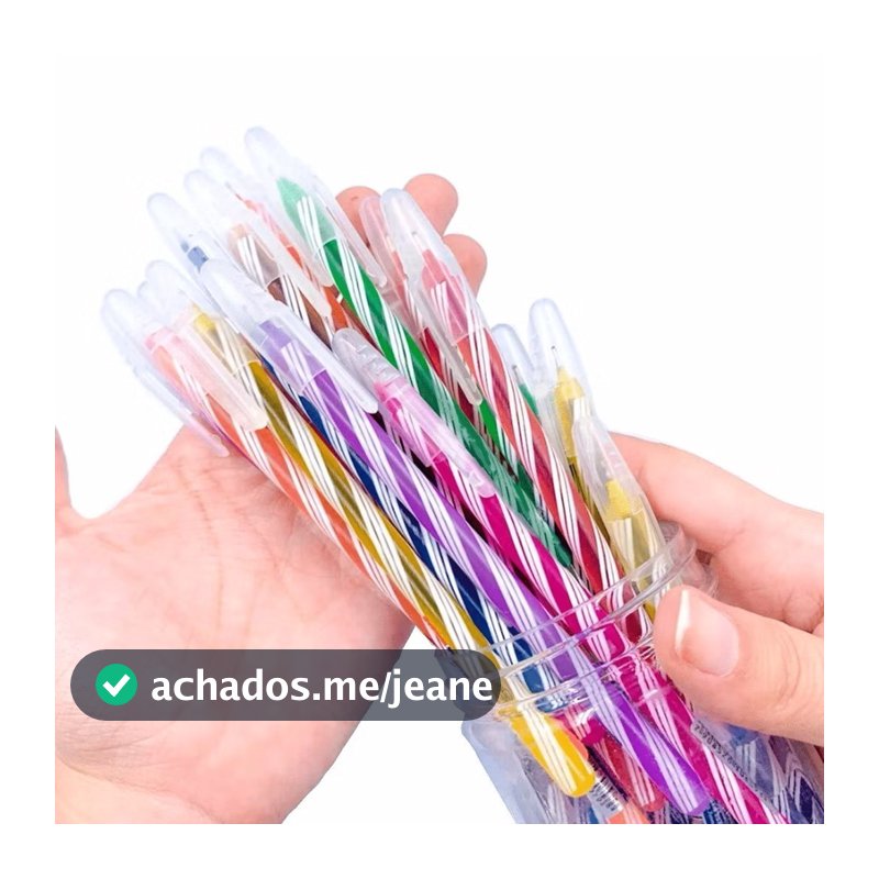 Kit Canetas Wow de 10 a 50 Unidades Espiral Ponta Fina 0,7mm Metálica Esferográfica Coloridas