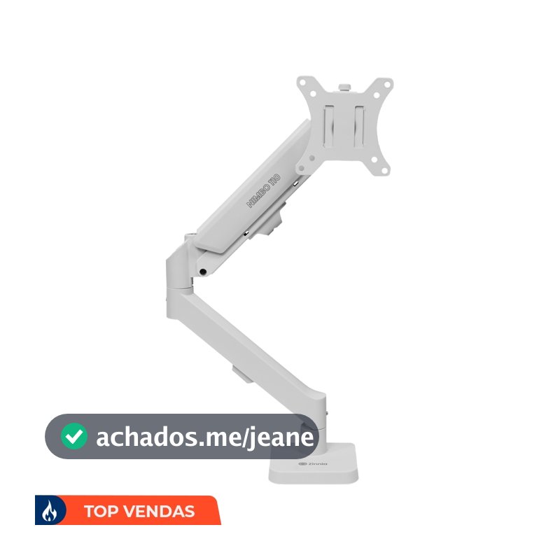 Suporte Articulado Para Monitor 13 a 32 Pistão a Gás Ajustável Zinnia Nimbo 110 Branco