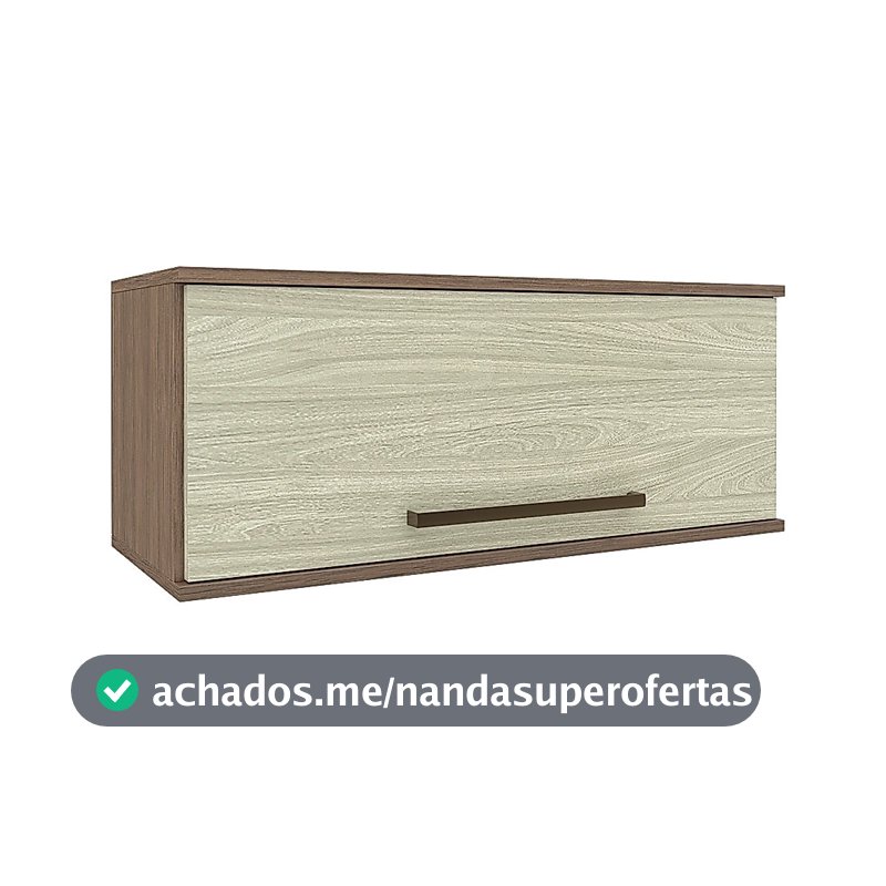 Armário de Cozinha Multiuso Suspenso Aéreo Com 1 Porta 80cm Tannat Legno Crema Evolution Batrol