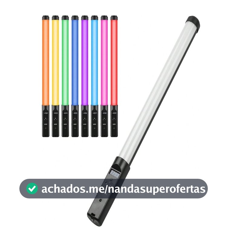 Bastão De Luz De Vídeo Rgb Led, Bastão De Luz Portátil Para Fotografia Led , Luz Led Colorida 3000K-6000K Regulável Com Bateria Embutida, 14 Cenas De Luz