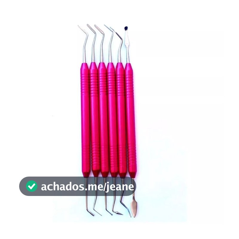 Kit De Espátula Para Restauração Resina  Rosa Com 6 Unidades