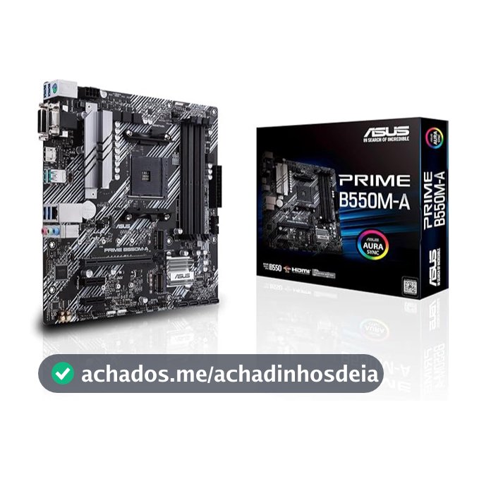Placa mãe ASUS Prime B550M-A AMD B550 soquete AM4 Micro ATX DDR4-SDRAM