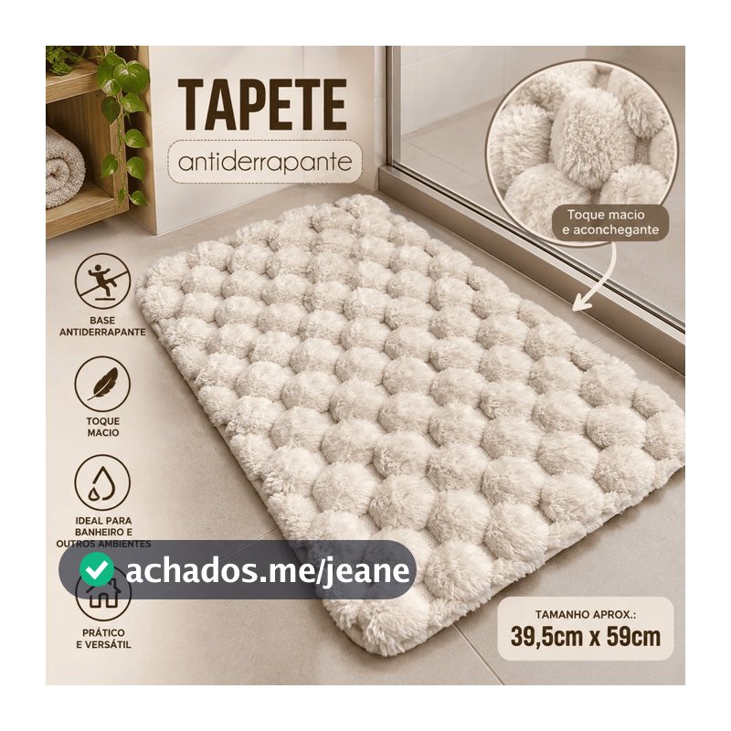Tapete Pelucia Antiderrapante Macio e Confortável – Tapete para Sala, Quarto, Banheiro e Casa