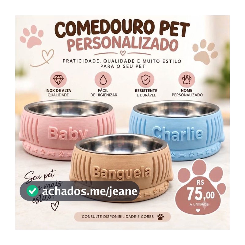 Comedouro pet 3D Personalizado