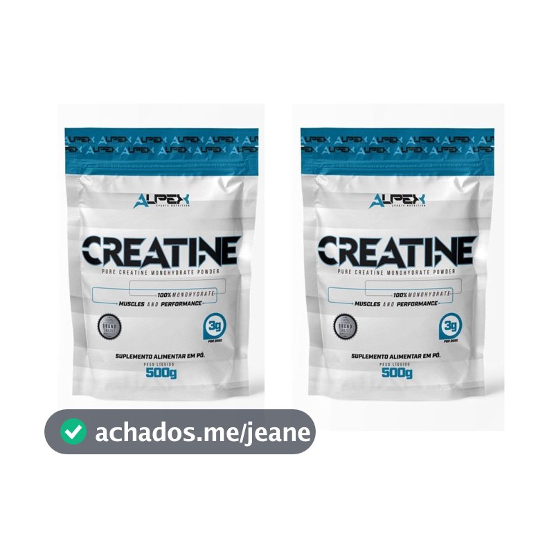 Kit Creatina 100% Pura 1kg (2und 500g) - Alpex  Nutrition