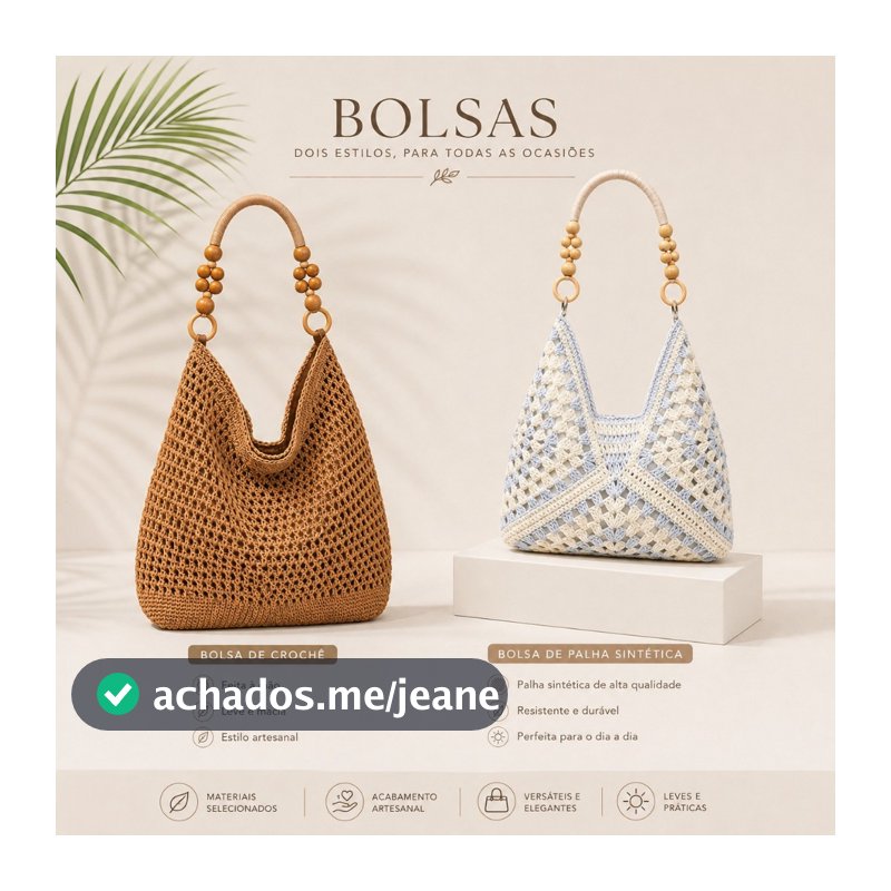Bolsa De Praia Crochê Feminina Verão De Ombro Detalhe Na Alça Sofisticada Versátil