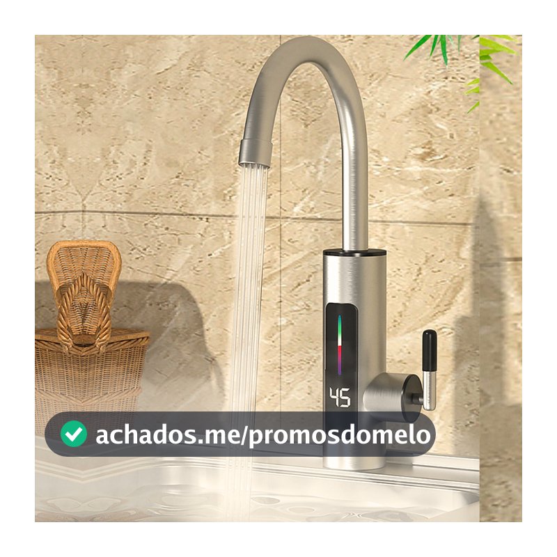 Torneira Elétrica (110V) OU (220V) Para Cozinha Banheiro Com Visor de Temperatura Regulagem e Giratória 360°