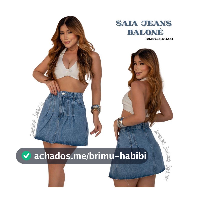 Saia Jeans feminina Plissada Balonê godê premium