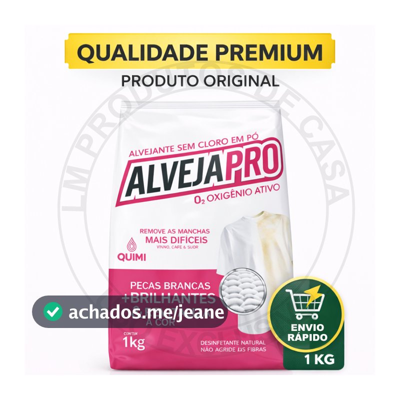 Percarbonato de sódio 100% Puro para limpeza em geral, clareador de roupas - 1kg