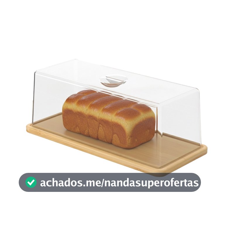 Porta Pão em Bambu com Cúpula Linha Brisa Coza - Mesa Posta