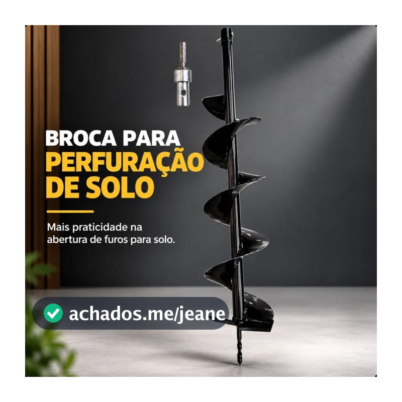 Broca Para Perfuração De Solo 150x800mm Com Sistema De Trava E Pintura Eletrostática