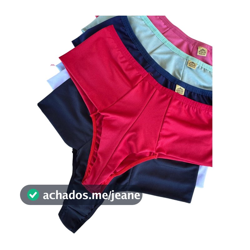 KIT Calcinha Fio DUPLO Calçola Cintura Alta Microfibra Lisa Redutora Lateral Larga Conforto Lingerie