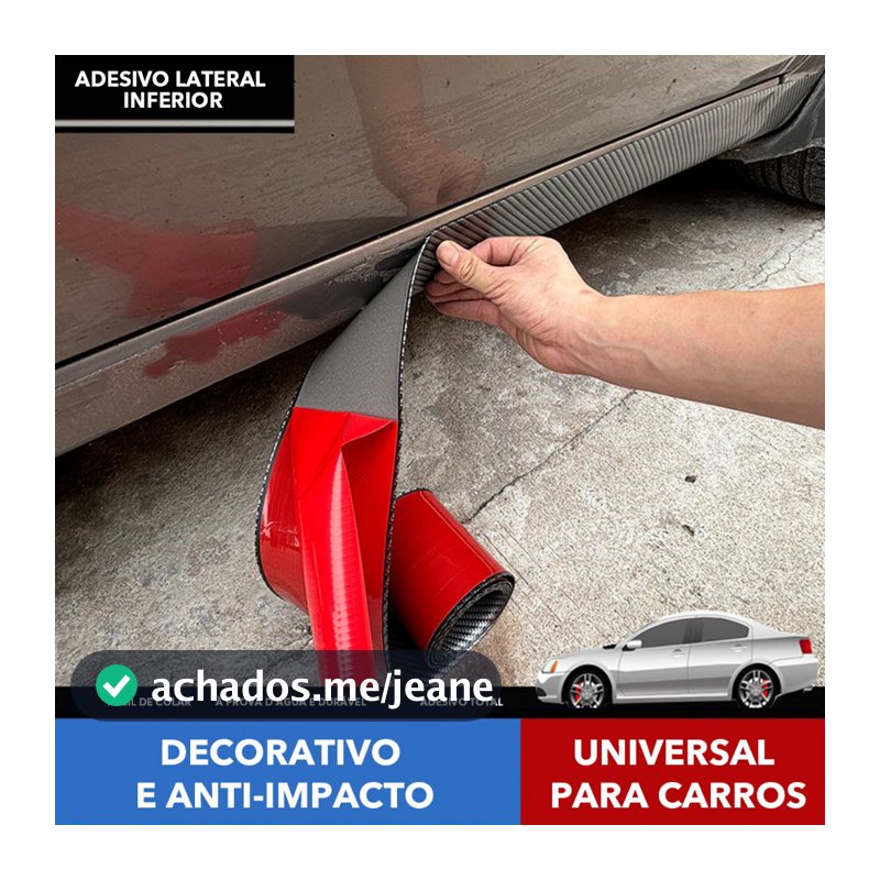 Kit Aparas Protetor Aro Roda Carro Fibra Carbono Borracha Anti-impacto