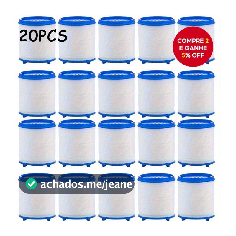 Um Pacote De Cartucho De Filtro De Algodão PP 20 Peças De Substituição Para Água Aerador De Chuveiro De Torneira