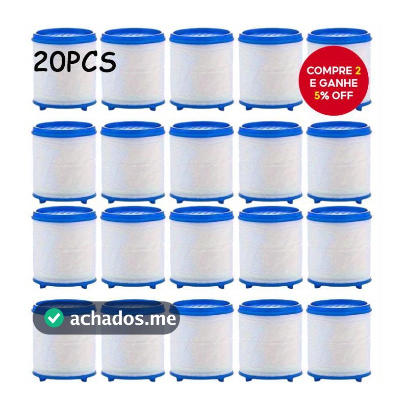 Um Pacote De Cartucho De Filtro De Algodão PP 20 Peças De Substituição Para Água Aerador De Chuveiro De Torneira