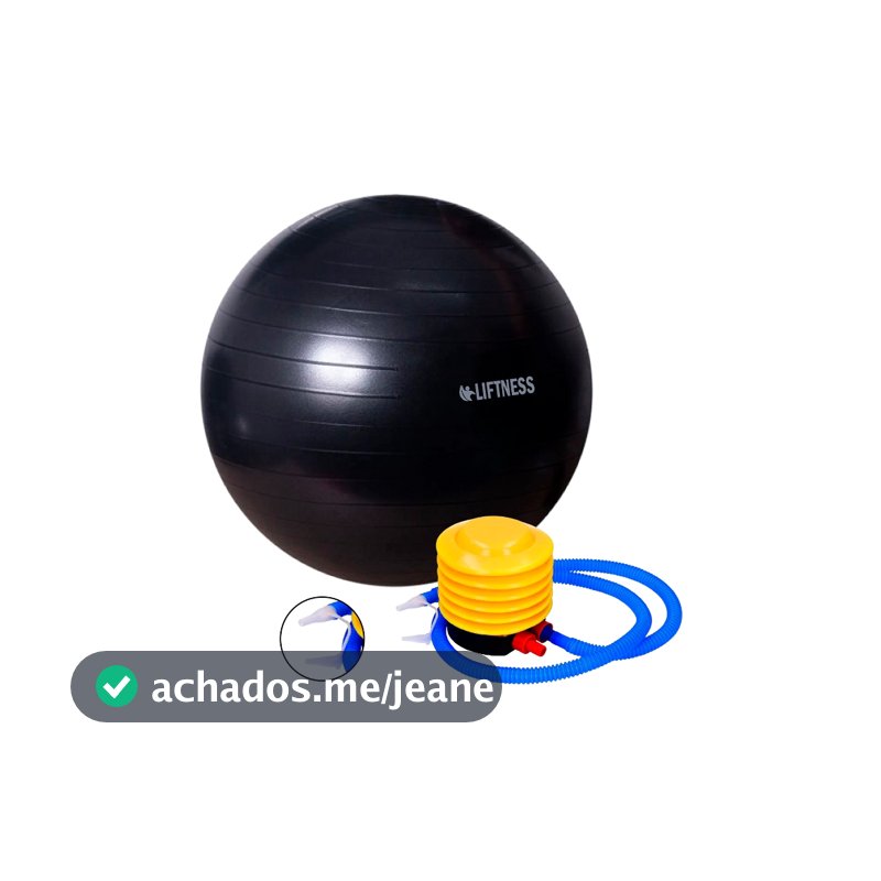 Bola de Ginástica Suíça Yoga Pilates 65cm Bola de Pilates Inflável Anti Estouro Preta Liftness