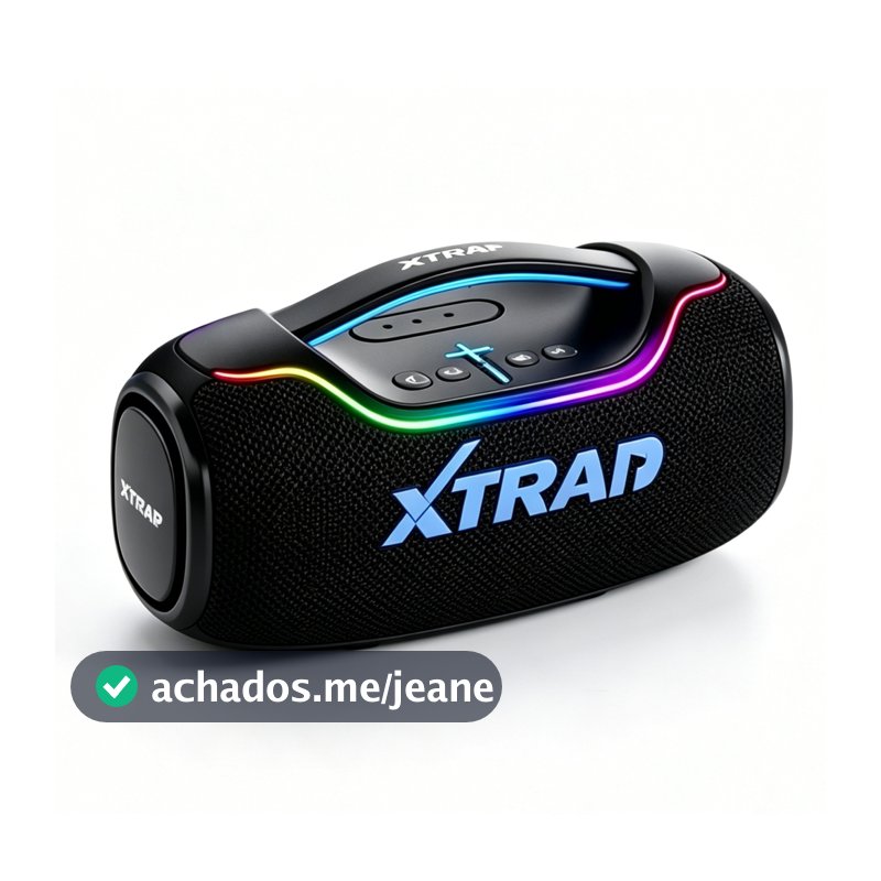 Caixa de Som Potente 200W IPX6 Bluetooth 5.4 TWS Multimídia Completa com LED