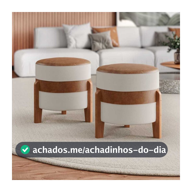 Puff kit 2 unidades Orion Decorativo Pés