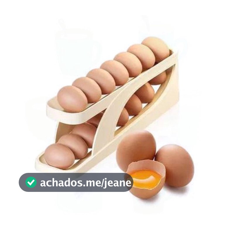Porta Ovos 2 Níveis para Geladeira — Organizador Deslizante Rolante