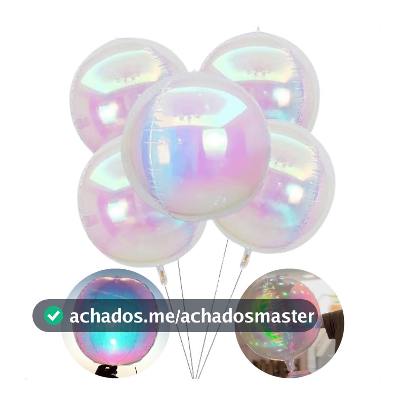 Kit Balão 60cm Furta-Cor Nacarado p/ Decoração de Festa e Eventos 5 10 Un