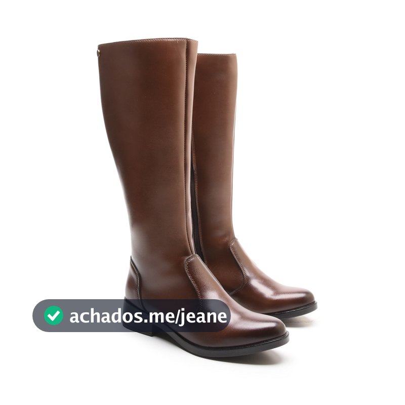 Bota Feminina Montaria Versales Bico Fino Cano Alto Confortável Salto Baixo Bloco Café Preto