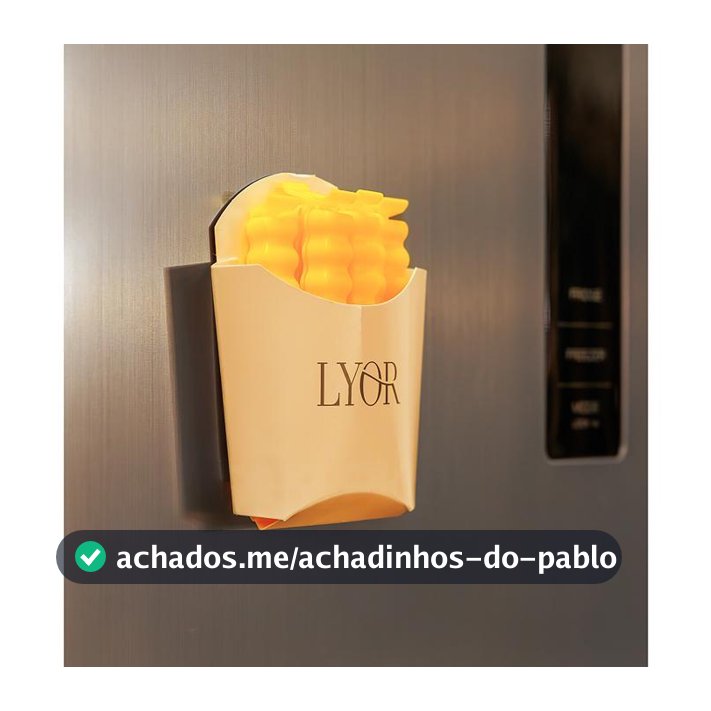 Kit com 6 Prendedores para Embalagens Lyor com Imã French Fries Fecho Pacotes Salgadinhos Cozinha Organização Bege Snack