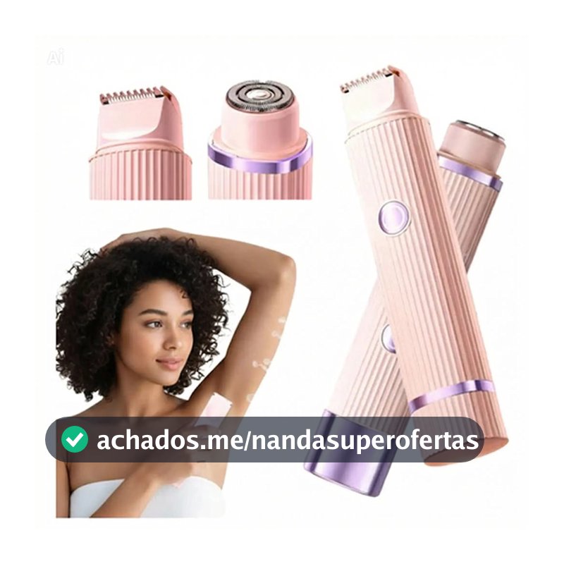 Depilador elétrico com navalha dupla cuidado e delicadeza com sua pele, Recarregável com Tecnologia avançada Indolor.