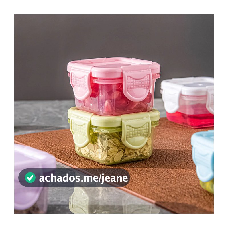 Kit 4 Potes 4/8Cm Para Lanche 60/150 ML Várias Cores