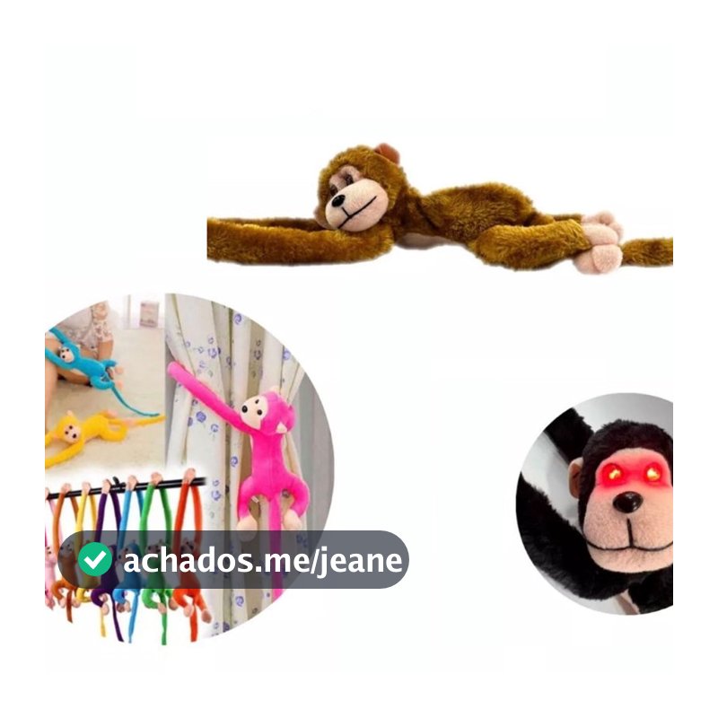 Macaco Pelúcia Com Som E Luz De Pendurar Antialérgico Grita Brinquedo Divertido