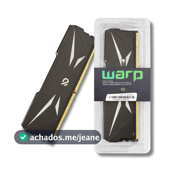 Memória RAM Gamer Para Desktop DDR4, 8GB, 3200MHz, Duex WARP, Com Dissipador, CL18, Preto - DXPC4-8GB3200
