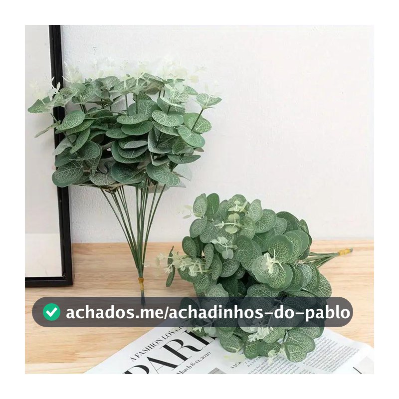 Kit 15 Galhos De Eucalipto 25cm Artificial Toque Real