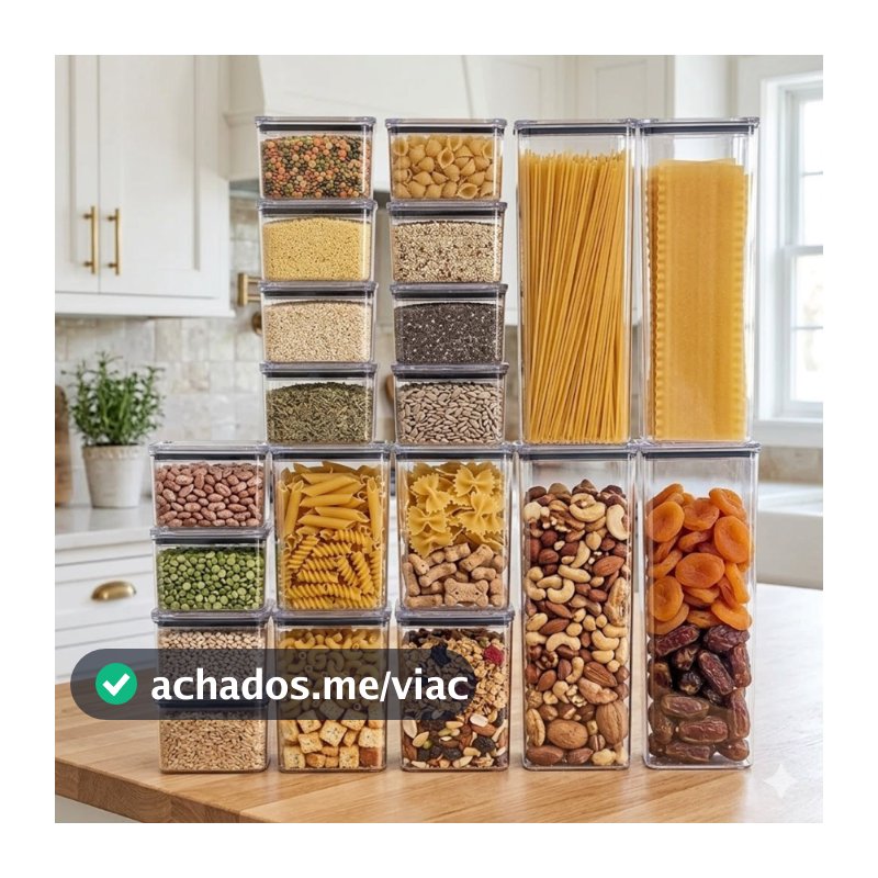 Kit 20 Potes Herméticos 2,3litros 1,1litro 480ml Organização