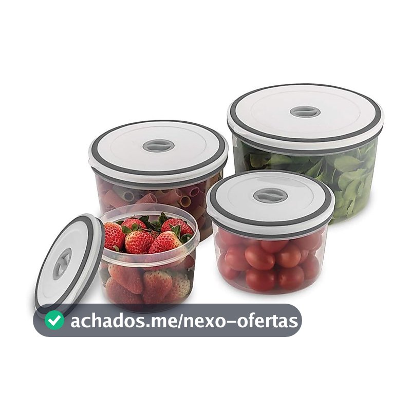 Potes Herméticos De Plástico Redondo Electrolux 4 Unidades