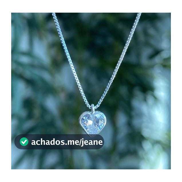 Colar Corrente Prata 925 Ponto de Luz coração Prata 925