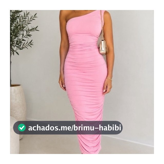 Vestido Feminino Midi Justo Franzido Um Ombro Só Elegante (SOFIA 02)