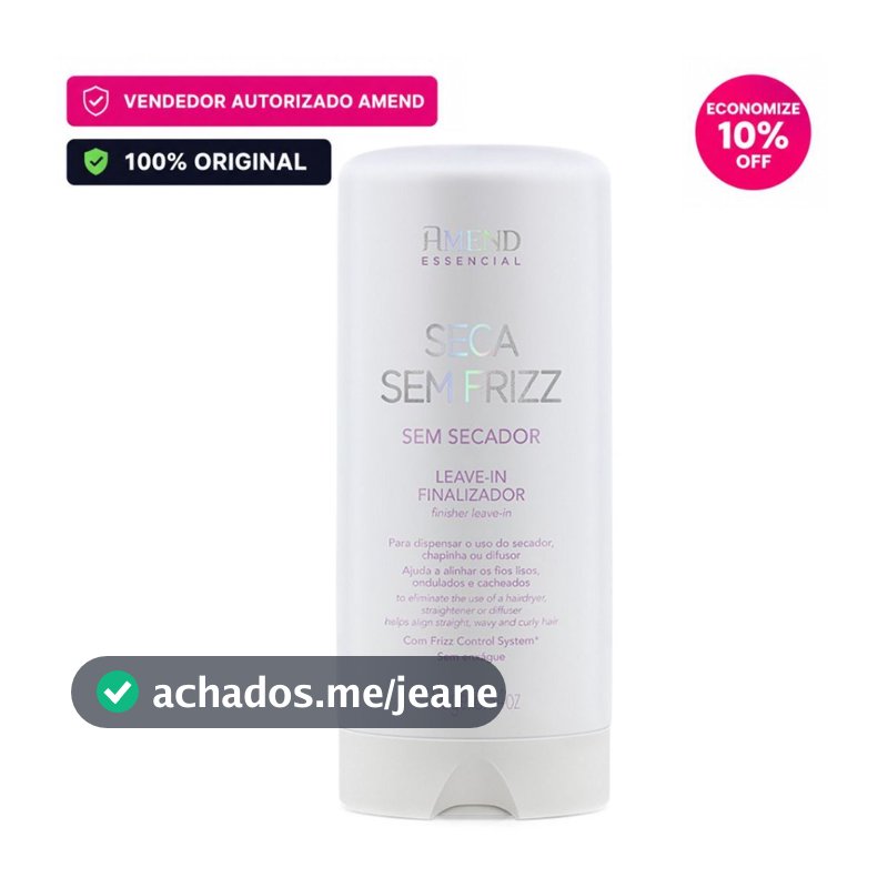 Amend Essencial Seca Sem Frizz Proteção térmica 180ml