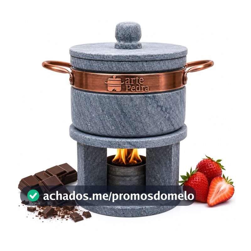 Fondue De Pedra Sabão 500 Ml Ideal P/ Queijo E Chocolate