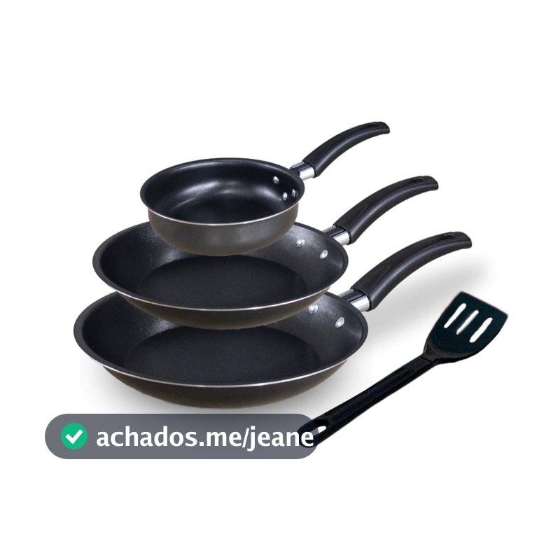 Kit 3 Frigideiras Antiaderentes com Teflon Premium – 3 Peças 18cm, 22cm e Frigiovo 14
