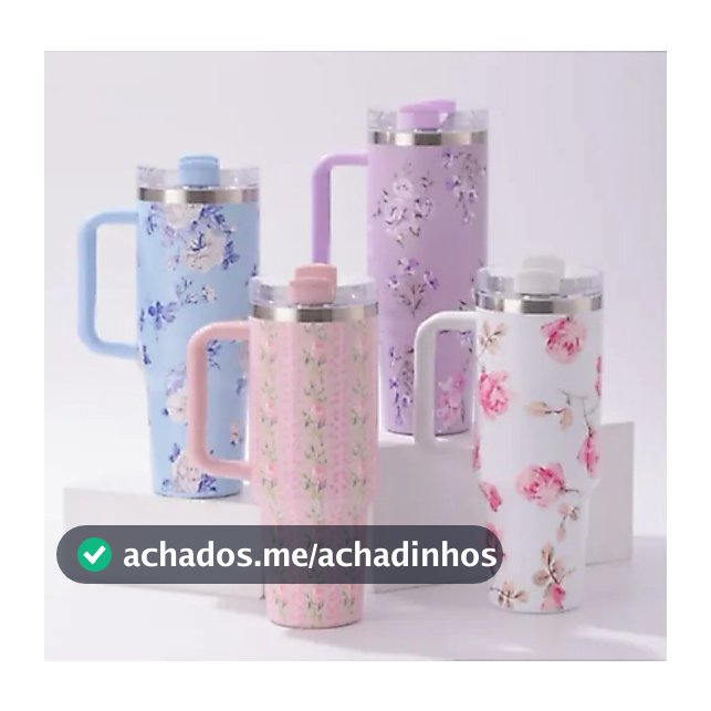 Garrafa 1200ml Térmica Estampa Floral Capinha Silicone Na Base + Tampa Para Canudo