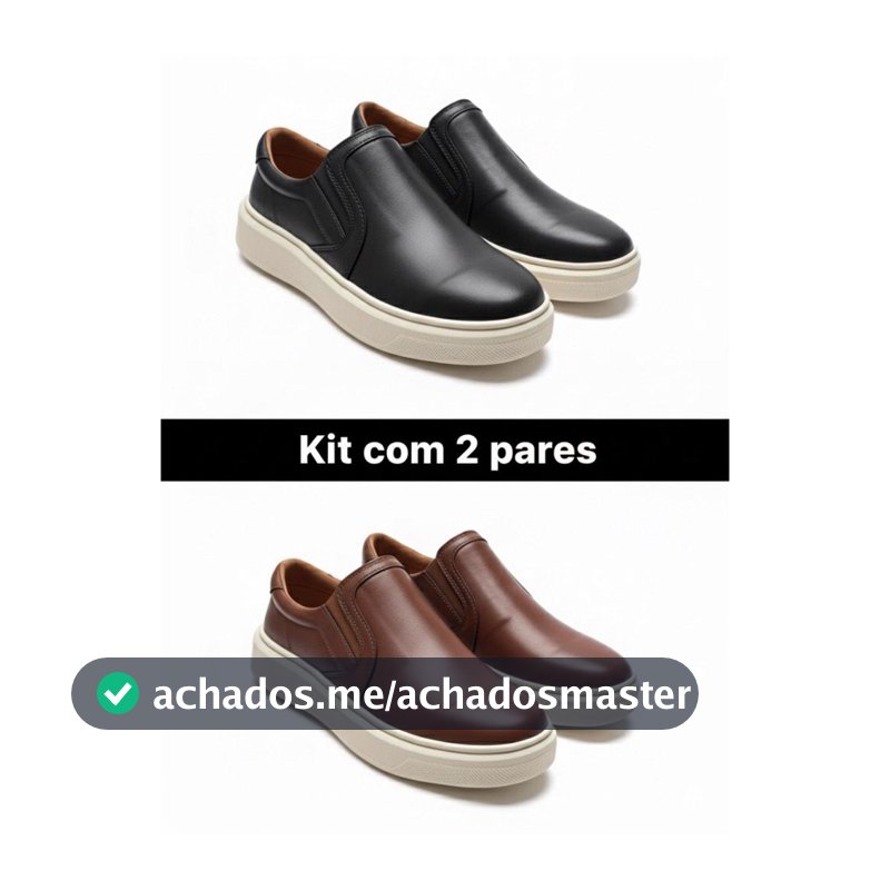 Kit 2 Pares Tênis Iate Slip On Masculino Casual Calce Fácil Confortável Leve Caminhada Trabalho Dia a Dia