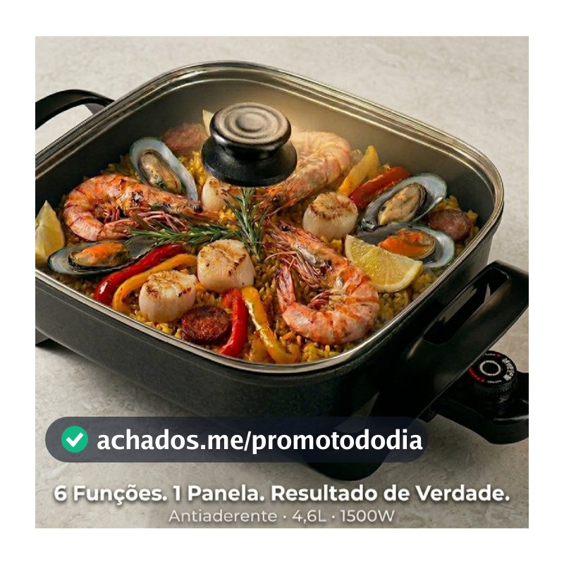 PANELA ELETRICA AGRATTO MANGIARE APEQ01I-01 PRETA QUADRADA 30CM 1500W 127V 220v