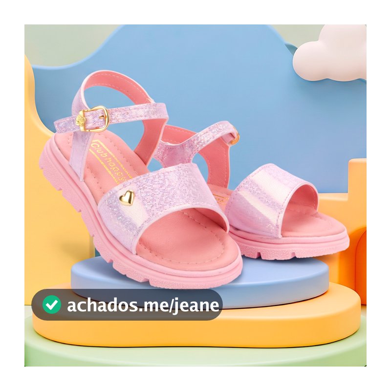 Sandalia infantil Menina Feminina Club Happy