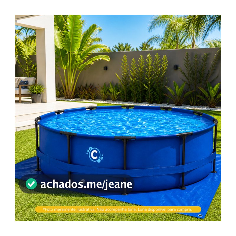 PISCINA REDONDA ESTRUTURADA 6800 LITROS COR AZUL COM DIMENSES DE 3,66M DIMETRO X 76 CM ALTURA CLICK PISCINAS