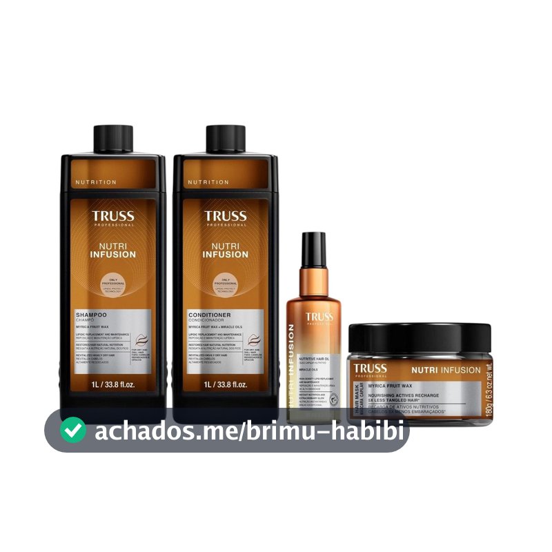 Kit Truss Nutri Infusion - Shampoo 1L + Condicionador 1L + Óleo 60ml + Máscara 180g